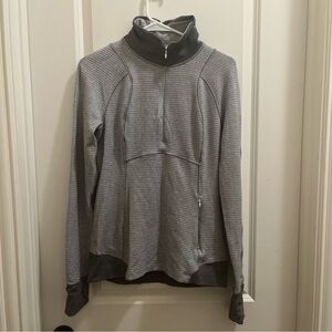 LULULEMON THINK FAST PULLOVER HERRINGBONE REFLECTIVE 1/4 ZIP JACKET SZ 8
